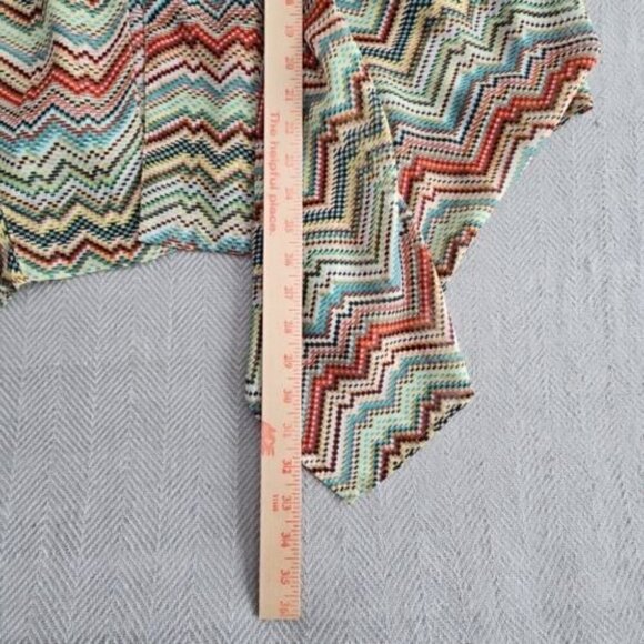 Jamie Nicole Open Front Blouse 2XL Chevron Stripes Flowy Angel Wings Sleeves - Picture 9 of 12